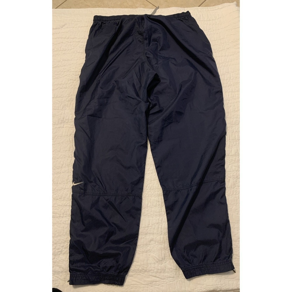 Nike Vintage Nylon Track Pants Men's L Blue Navy 90s Y2K - Picture 2 of 4